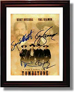 Framed Tombstone Autograph Replica Print - Val Kilmer and Kurt Russell