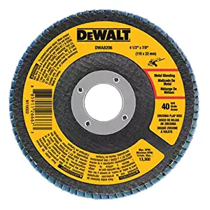 DEWALT DWA8208 80 Grit Zirconia T29 Flap, 4-1/2-Inch X 7/8-Inch