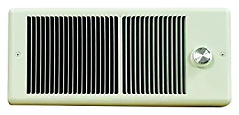 TPI HF4315T2RP Series 4300 Low Profile Fan Forced Wall Heater with 2 Pole Thermostat, Standard, Ivory, 1500/1125 W