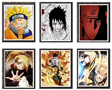 Ninja Shippuuden Naruto Uzumaki Kakashi Deidara Boruto Original Design Anime Poster Art Print 8 x 10 Inches,Set of 6,No Frame