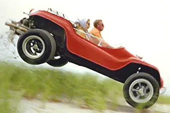 Steve McQueen and Faye Dunaway in The Thomas Crown Affair Classic Meyers Manx Dune Buggy in air 11x17 Mini Poster