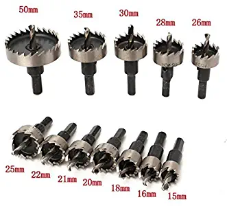 Hanperal 12PC Hole Saw Tooth Kit Steel Drill Bit Set Cutter Tool For Metal Wood Alloy (15mm-50mm)