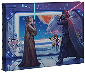 Thomas Kinkade Studios Star Wars Art OBI-WANS Final Battle 10 x 14 Gallery Wrap Canvas