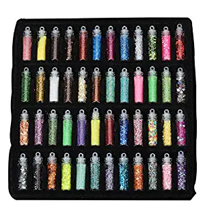 Skyvan 48 Bottles 3D Nail Art Decoration Rhinestones Diamonds Sequins Glitter Metal Crystal Beads Christmas Design Nail Accessories Mix (Big Bottle)