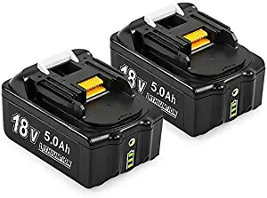 2 Pack 18V 5.0Ah BL1850B Battery Replacement for Makita 18V Battery BL1830 BL1850 BL1840 BL1850B-2 BL1845 BL1815 BL1820 BL1860B LXT-400 18-Volt Cordless Power Tools Batteries