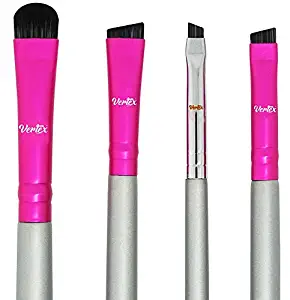 Eyebrow Brush Set – Stiff Angled Brow Brushes and Firm Comb | Angle Makeup Brushes Slanted For Filling Pomade | Duo Spoolie For Blending Gel | Small Dense Concealer Brushes Defining Arches Thin Edges