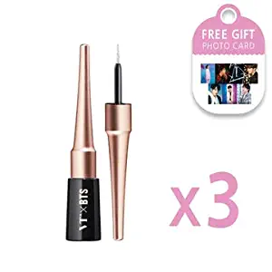 VT X BTS Super Tempting Glitter Eyeliner 0.10 fl.oz. / 3ml, makeup glitter eyeliner, glitter eye shadows, glitter eyeliner liquid, (3 Colors SET + BTS 7 Photo Cards (108x148/A6 Size))