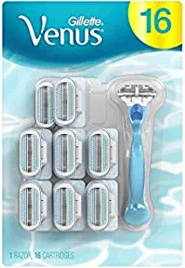 Gillette Venus 3-Blade Lubrastrip With Aloe Smoothness Women's Razor 1 Handle + 16 Cartridges