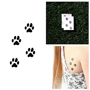Tattify Paw Print Temporary Tattoo - On Track (Set of 2) - Other Styles Available - Fashionable Temporary Tattoos