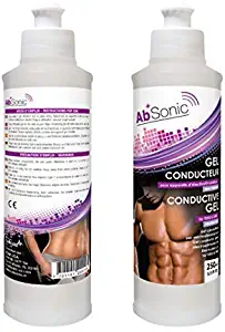 Absonic - Conductive Gel for Electrodes, Abs Stimulators, TENS, EMS, NuFace & Cavitation Devices - 2 x 250 ml (2 x 8.5 oz) - Paraben-Free