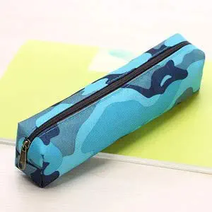 Camouflage Pencil Case Bag For Boys And Girls School Supplies Cosmetic Makeup Bags Zipper Pouch Purse 4 Colors,Blue