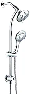 Duttao DT5611CP Drill-Free Slide bar Combo with 5-Function showerhead and 5-Function Hand held Shower, Chrome，Certified to Meet UPC, IPC, ASME A112.18.1/CSA B125.1, WaterSense Certified