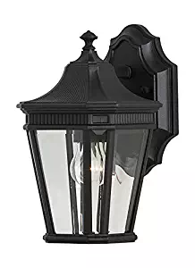 Feiss OL5400BK Cotswold Lane Outdoor Patio Lighting Wall Lantern, Black, 1-Light (7"W x 12"H) 100watts