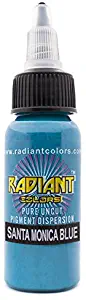 Authentic Radiant Colors U Pick Tattoo Ink Made in USA (1/2 OZ, Santa Monica Blue)