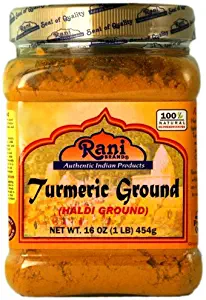 Rani Turmeric (Haldi) Root Powder Spice, (High Curcumin Content) 16oz (454g) 1lb ~ All Natural | 100% Pure, Salt Free | Vegan | Gluten Friendly Ingredients | NON-GMO | Indian Origin