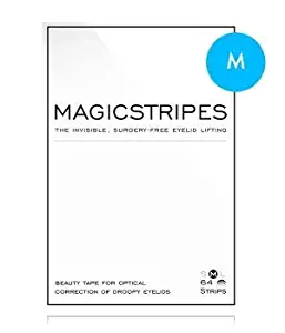 MAGICSTRIPES in size medium (M) - 64 stripes - 1 month supply - for an Instant Eyelid Lifting without surgery for Heavy Saggy Droopy Eyelids