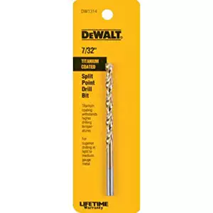 DEWALT DW1314 7/32-Inch Titanium Split Point Twist Drill Bit