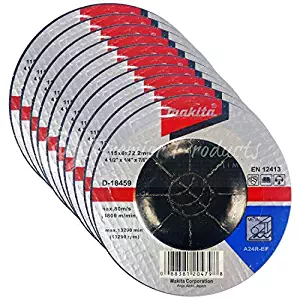 Makita 10 Pack - 4.5" Grinding Wheel For Grinders - Aggressive Grinding For Metal - 4-1/2" x 1/4 x 7/8-Inch