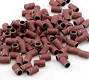 VNDEFUL 100 PCS Fine Grit 180# Sanding Bands for Nail Drill Bits For Nail Drill File Machine Manicure Tool