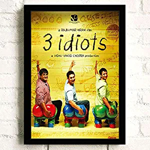 3 Idiots Indian Movie Poster Prints Wall Art Decor Unframed,32x22 16x12 Inches,Multiple Patterns Available