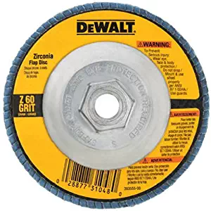 DEWALT DW8312 4-1/2-Inch by 5/8-Inch-11 60 Grit Zirconia Angle Grinder Flap Disc