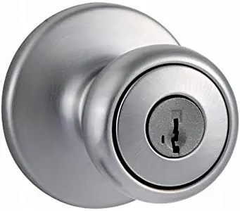 Kwikset Tylo Entry Knob featuring SmartKey in Satin Chrome