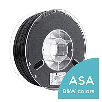 Polymaker 3D Printer Filament PolyLite ASA, 1.75mm, 2.2lb (1Kg), Black Filament, 3D Printing Filament, 1.75mm Filament