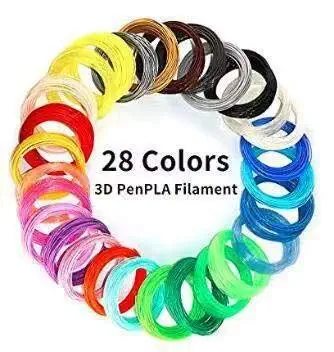 AIO Robotics Sample PLA 3D Pen/Printer Filament, 28 Colors, 10 Foot per Color, 1.75 mm