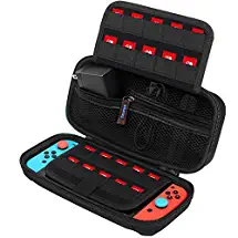 Carrying Case for Nintendo Switch, SPERVS Portable Carry Cases & Storage with 20 Game Cartridges Hard Shell Pouch for Nintendo Switch Console & Accessories , Switch Travel Case（ Black）