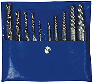 Irwin Tools 11118 10 Piece Set Spiral Flute Screw Extractors with Jobber Length Cobalt Drill Bits