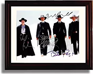 Framed Val Kilmer, Kurt Russell, Bill Paxton and Sam Elliot Autograph Replica Print - Tombstone