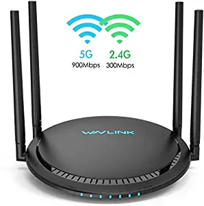 WiFi Router,WAVLINK 1200Mbps WiFi Router,High Power Gigabit Wireless Wi-Fi Router,Dual Band 5Ghz+2.4Ghz with 2 x 2 MIMO 5dBi Antennas Internet Router for Online Game&HD Video