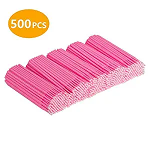 Cuttte 500 PCS Disposable Micro Applicators Brushes Latisse applicator for Eyelashes Extensions and Makeup Application (Head Diameter: 2.0mm)