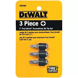 DEWALT DW2069 1-Inch Pozi-Drive Bit Tip Set, 3-Piece