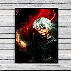 Colorful Anime Poster Kaneki Ken Canvas Art Print 8 x 10 Inches,No Frame