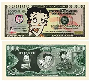 American Art Classics Betty Boop Million Dollar Bill Limited Edition Collectible Bill in Currency Holder - Best Accessory Gift