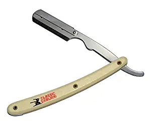 Classic Samurai Stainless Steel Professional Barber Straight Edge Razor (CREAM)