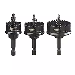 Milwaukee Electric Tool 49-22-4800 Hole Saw Set, 3 Pieces, 1/4" Hex Shank, Variable Pitch Teeth