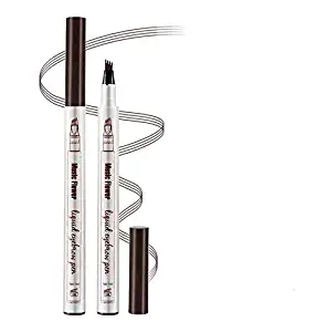 Eyebrow Tattoo Pen -LQQL microblade pen Microblading Eyebrow Pencil with a Micro-Fork Tip Applicator Creates Natural Looking Brows Effortlessly and Stays on All Day (#02 Brown)