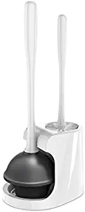 MR.SIGA Toilet Plunger and Bowl Brush Combo for Bathroom Cleaning, White, 1 Set