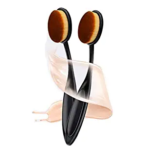 DNHCLL 2 PCS Professional Oval Loose Powder Toothbrush Foundation Makeup Brushes for Blending Liquid, Cream or Flawless Powder Cosmetics