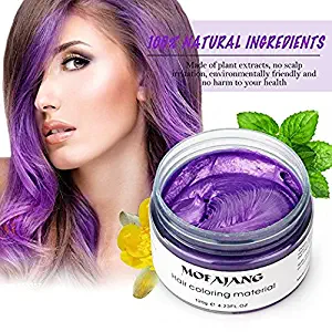 Natural Purple Hair Wax,Efly 4.23 oz-Disposable Purple Ash DIY Hairstyle Colors Hair Wax, for Party Cosplay Easy Cleaning (purple)