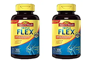 Nature Made TripleFlex, Glucosamine Chondroitin and MSM - 2 Bottles, 200 Caplets Each, 400 Caplets Total