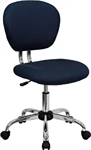 Flash Furniture Mid-Back Navy Mesh Padded Swivel Task Office Chair with Chrome Base