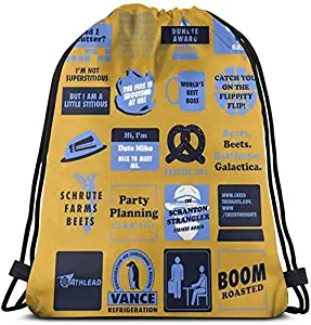 Gym Drawstring Bags Backpack TV Show The Office Poster Sackpack Sport Tote For Travel Storage Shoe Organizer Basketball School Shoulder Bags Water Bottle Kids