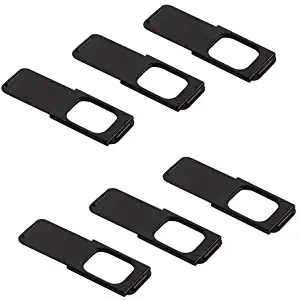 C-Slide Webcam Cover 6 Pack - Thin Sliding Laptop Cam Blocker, Black, 1.5” x 0.5” and 1.5mm Thick - Thin Cam Slide Blocker for Computer, Tablet, Dell, Lenovo, HP, Echo Show, iPad, Chromebook