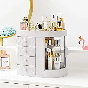 Makeup Organizer Cosmetic Storage Display-Boxes - Modern Jewelry and Skin Care Products Rack with 3 Drawers,Cosmetic Storage for Dresser, Vanity and Countertop
