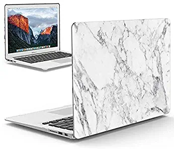 IBENZER MacBook Air 11 Inch Case, Soft Touch Hard Case Shell Cover for Apple MacBook Air 11 A1370 1465, White Marble, MMA1101WHMB+1