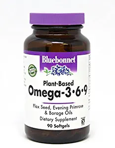 BlueBonnet Plant Based Omega 3-6-9 Softgels, 1000 mg, 90 Count