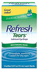 Refresh Tears Lubricant Eye Drops, 0.5 Fl Oz (2 Count)